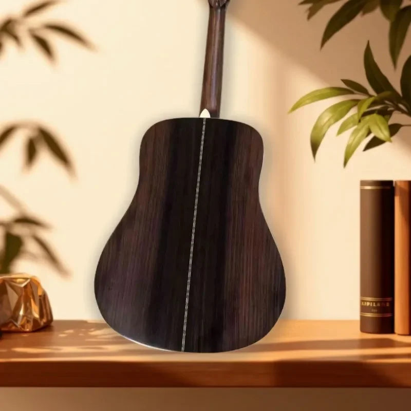 Guitarra acústica de 4 pulgadas, modelo D28, con tapa de abeto macizo y fondo y laterales de palo de rosa, ideal para guitarristas principiantes e intermedios.