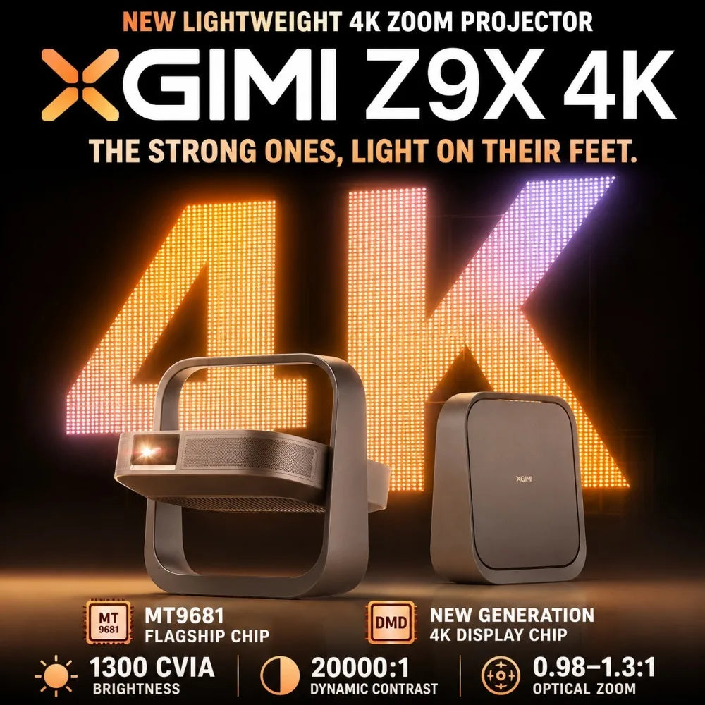 Proyector XGIMI Z9X 4K 1300 CVIA Cine en Casa Teatro en Casa Juegos VRR ALLM 240Hz Dolby Audio Zoom Óptico TV Harman Kardon MT9681