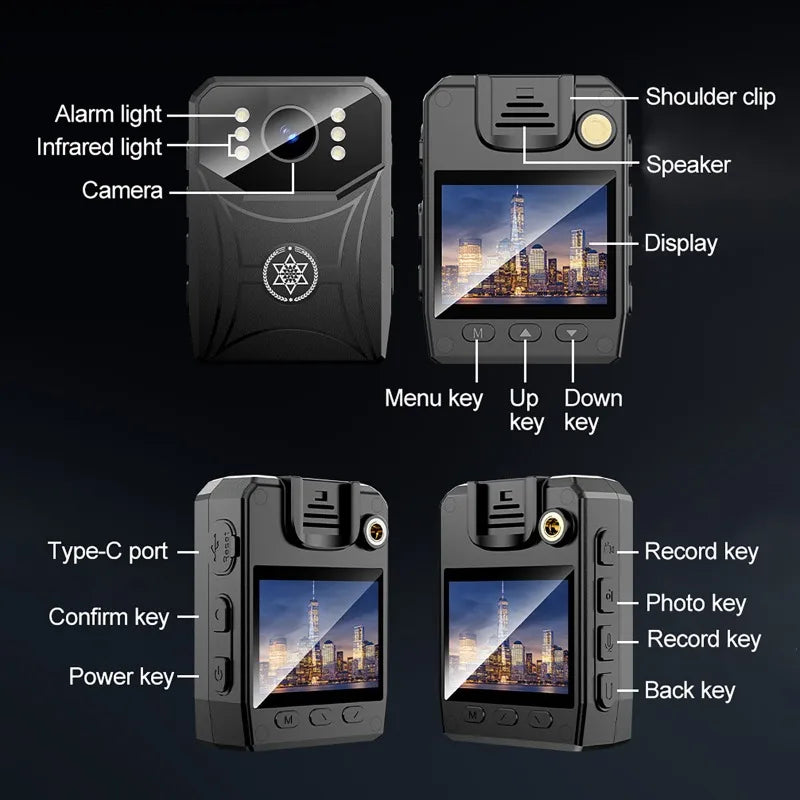 Mini cámara 4K HD con conexión WIFI, visión nocturna infrarroja, cámara corporal de policía, cámara portátil impermeable, grabadora de vídeo Digital pequeña