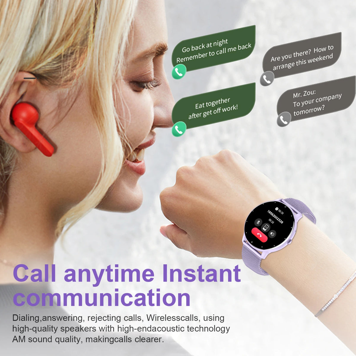 Reloj inteligente LIGE 2026, nuevo rastreador de actividad física deportivo con pantalla táctil completa, resistente al agua IP68, reloj inteligente con llamadas Bluetooth para hombres y mujeres