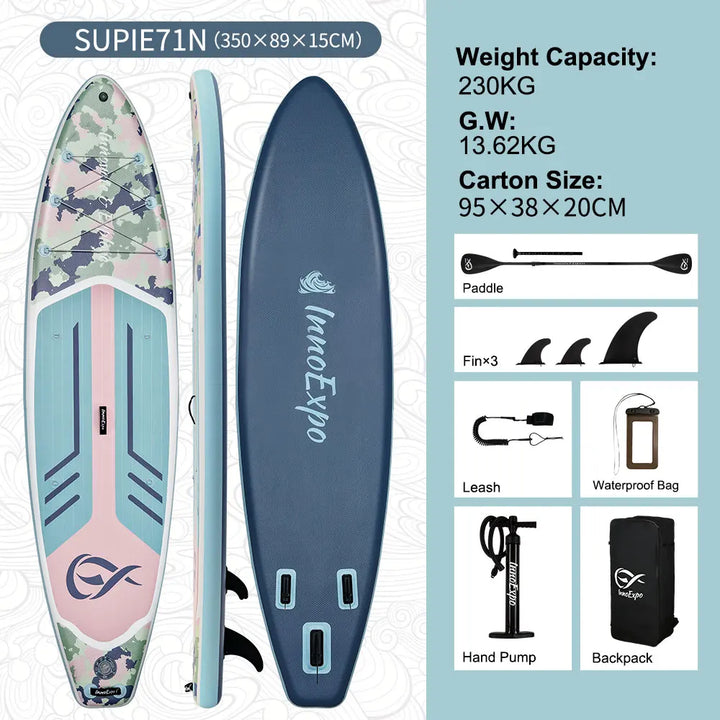 Tabla de Paddle Surf Inflable InnoExpo, Tabla de Surf, Tabla de SUP, Antideslizante, Deportes Acuáticos, Tabla de Paddle Surf ISUP