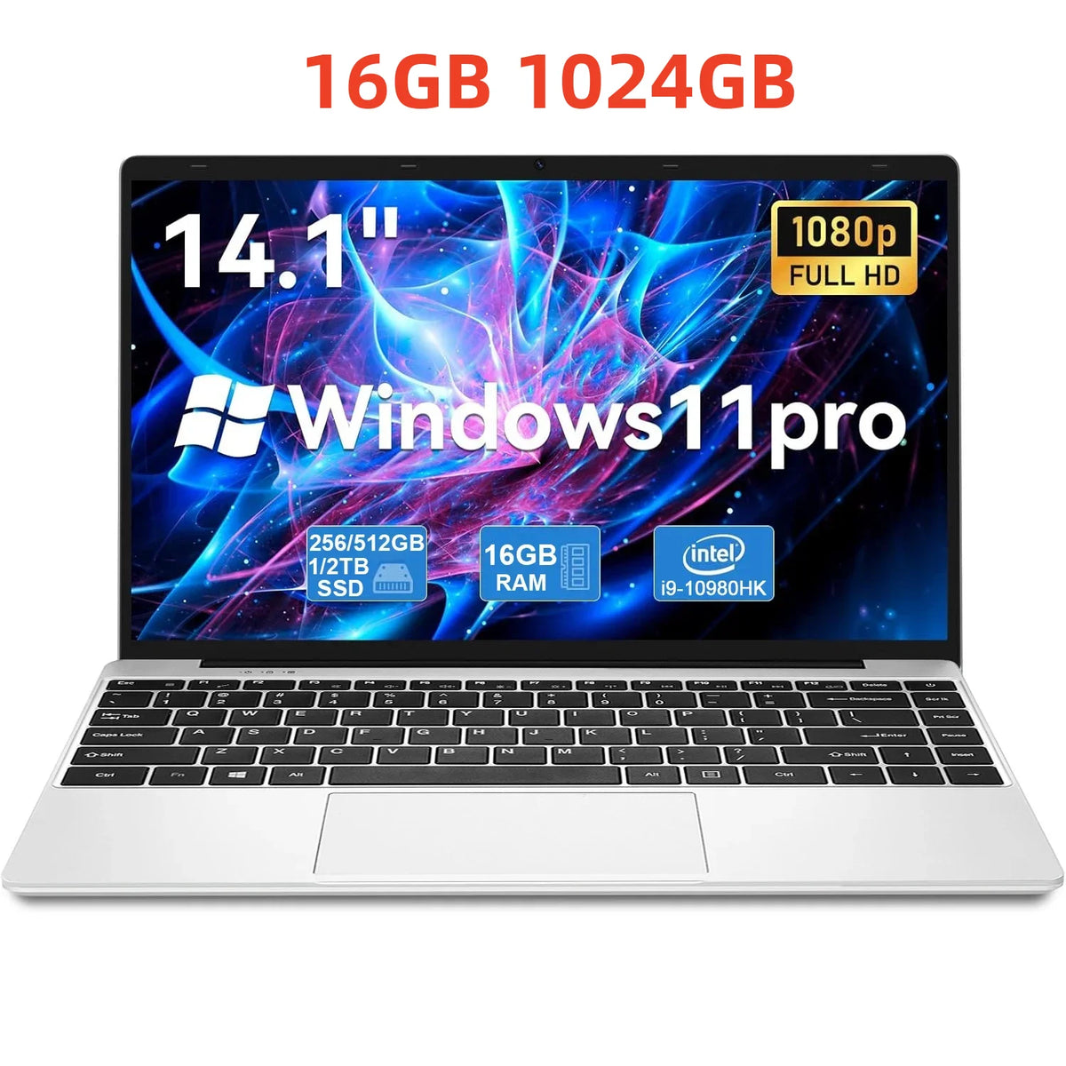 Nuevo portátil ultradelgado Intel Core i9 10980HK de 14.1 pulgadas, 32 GB de RAM, 2 TB SSD, PC para juegos, oficina, estudio, Windows 11, 1920x1080 HD