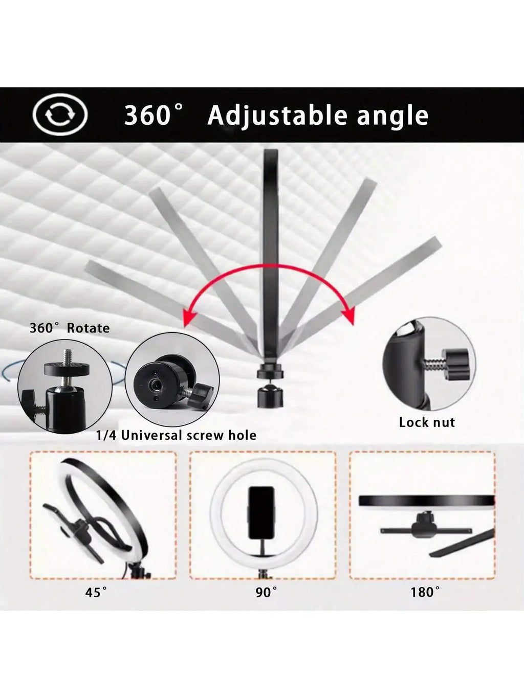 Trípode de luz anular de 12 pulgadas Anillo remoto USB Selfie Light con trípode Ilumina tu brillo