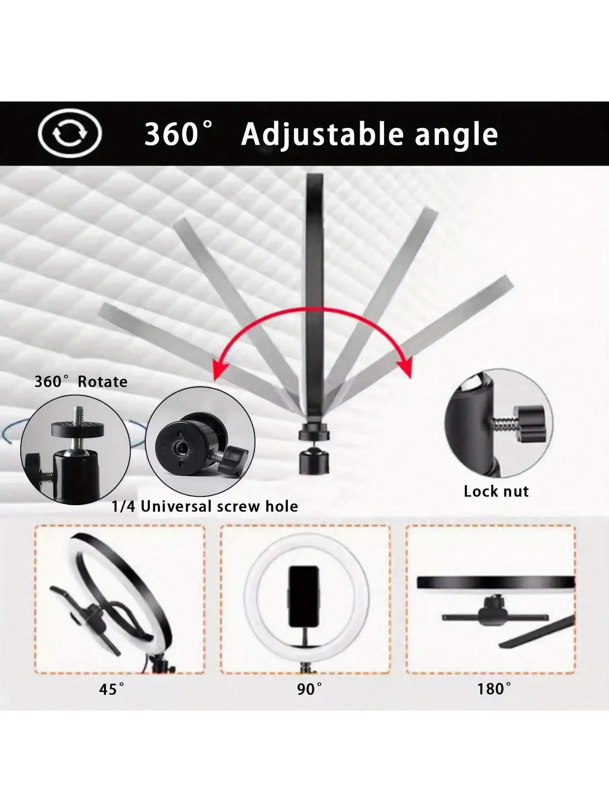 Trípode de luz anular de 12 pulgadas Anillo remoto USB Selfie Light con trípode Ilumina tu brillo