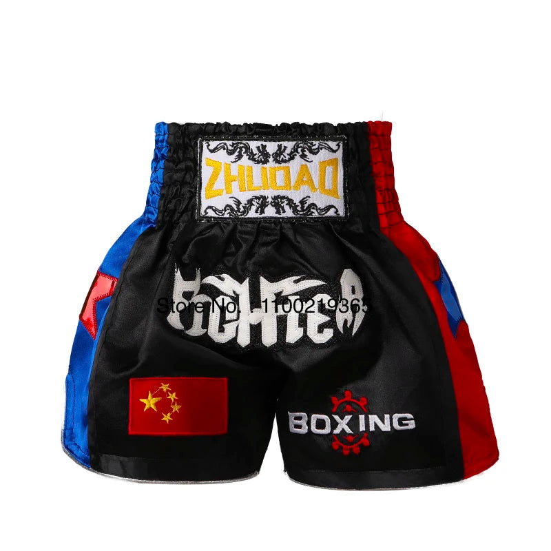 Pantalones cortos Muay Thai 2025, nuevos pantalones cortos de Kick Boxing para hombres, mujeres y niños, artes marciales Retro Thaiboxing Kickboxing Cage, pantalones de entrenamiento de lucha