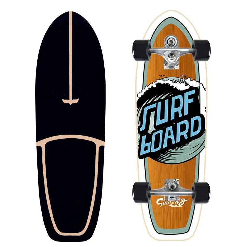 Monopatín de surf individual CX7 de arce para carving, cruiser, longboard, para pumping, deportivo y genial