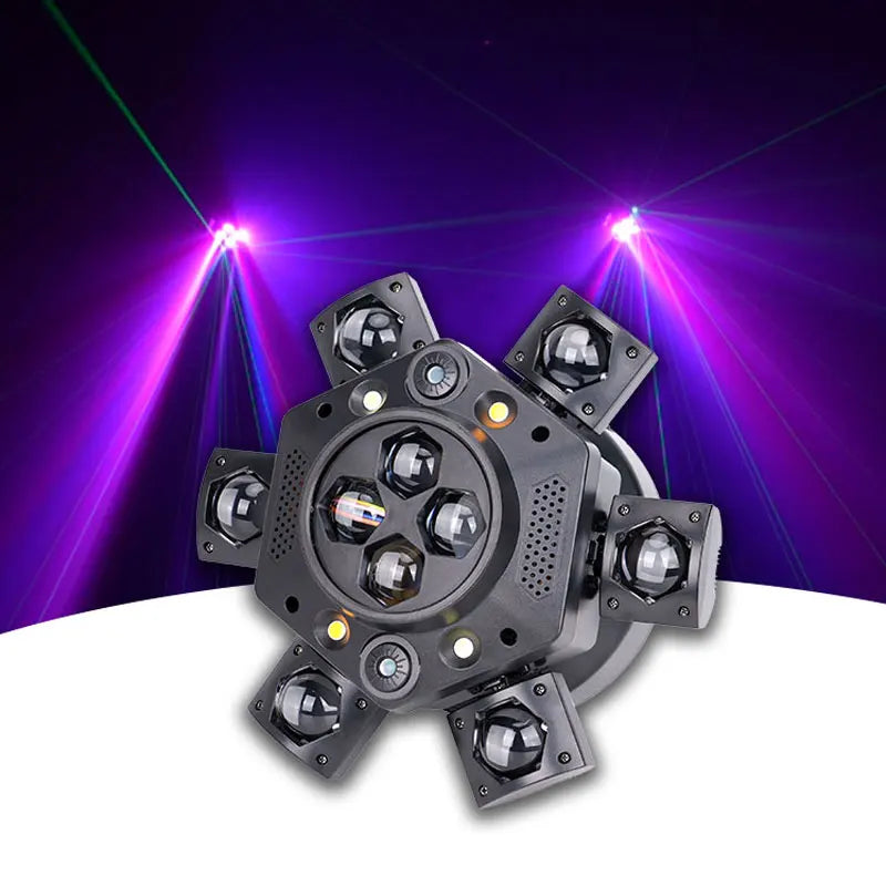 Luz de Escenario de 150W, 24 Canales DMX512 RGBW, Luz Blanca y Amarilla, Luz Estroboscópica, Activación por Sonido, Iluminación para Fiestas, AC95-245V, Amplio Rango de Voltaje