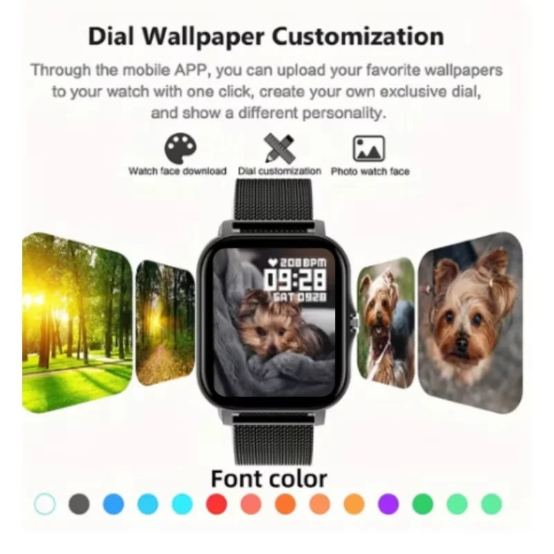 LAXASFIT 2025 Nuevo reloj inteligente para hombre, regalo para mujer, reloj deportivo de fitness con pantalla táctil completa, reloj inteligente con llamada Bluetooth