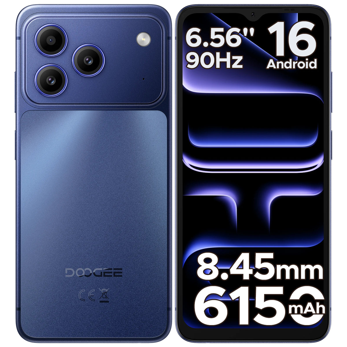 Smartphone DOOGEE NOTE57 Lite Android 16, pantalla HD+ de 6.56" a 90Hz, batería de 6150mAh, 12GB de RAM (3+9), 32GB de ROM, cámara principal de 13MP, compatible con desbloqueo facial