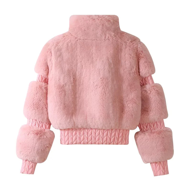 Chaqueta de Esquí para Mujer GSOU SNOW, Chaqueta de Snowboard con Piel Sintética, Ajustada, Aislante, Resistente al Viento, Gruesa y Cálida para Invierno, Mantiene el Calor hasta -30°C
