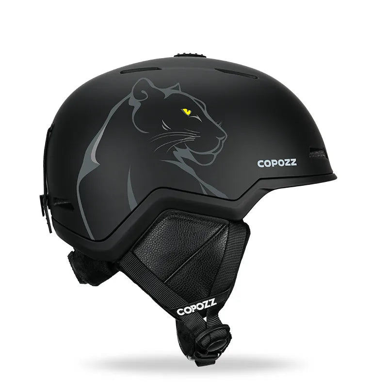 COPOZZ-casco de esquí y Snowboard para invierno, casco de seguridad medio cubierto y antiimpacto, protector para ciclismo, moto de nieve y esquí para adultos y niños
