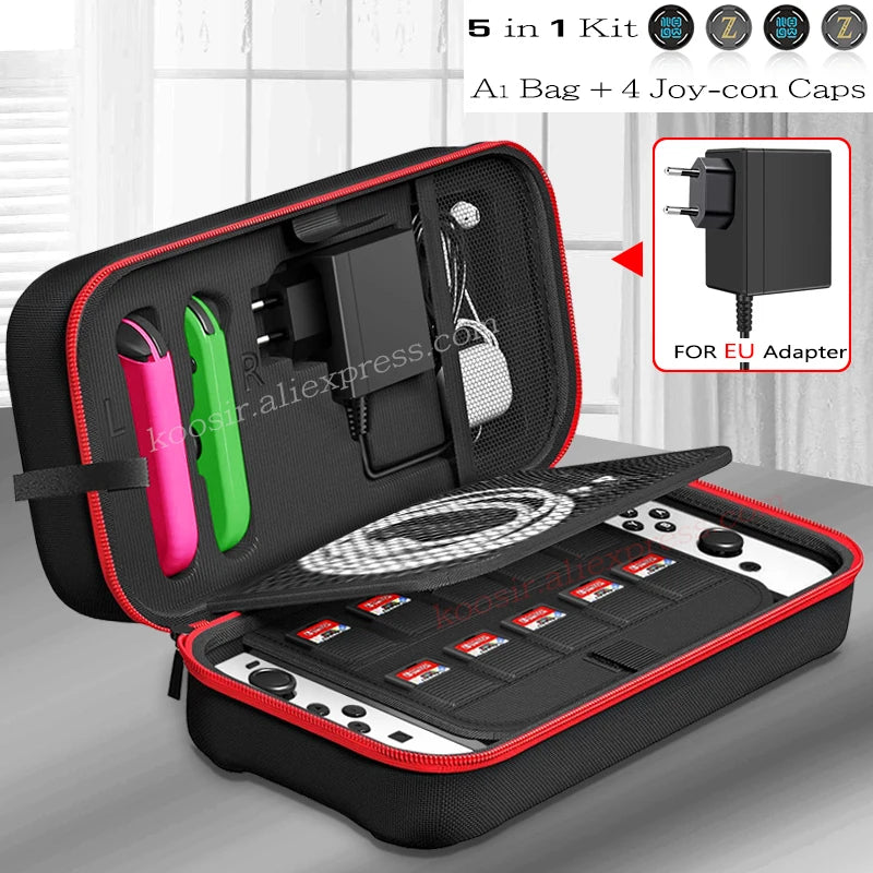 Bolsa de almacenamiento grande para Nintendo Switch, Estuche de transporte portátil SwitchOLED, bolsa de viaje de tela Oxford antiarañazos para Nintendo Switch OLED