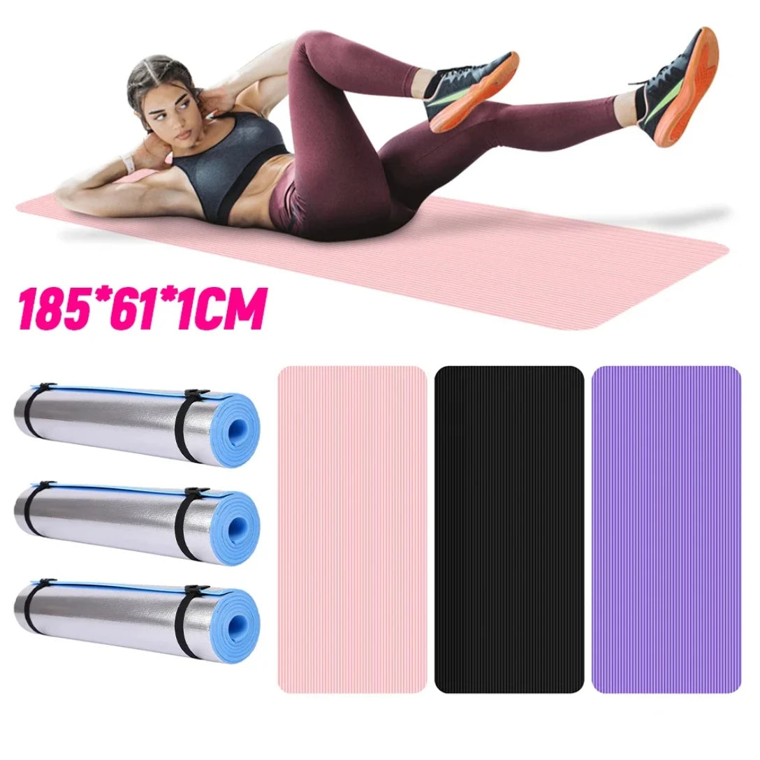 Estera de Yoga recentemente popular, estera de ejercicio antideslizante, estera gruesa de Color sólido para Fitness, estera de entrenamiento de Yoga multifunción para gimnasio en casa