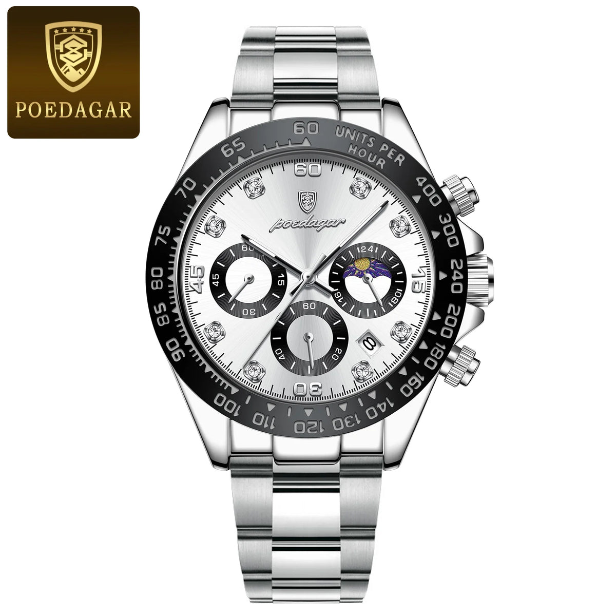 Reloj de pulsera para hombre POEDAGAR de lujo a la moda, cronógrafo, con fecha, cuarzo de alta calidad, resistente al agua, luminoso, estilo militar.