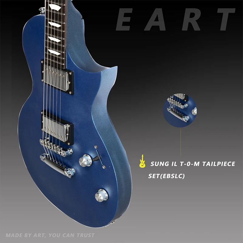 EART-guitarra eléctrica EGLP-610, cuerpo de caoba asado, juego de madera en junta de acero inoxidable 22F, diapasón de palisandro de la India