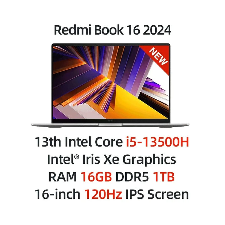 Portátil Xiaomi RedmiBook 16 Intel UHD I5-12450H/I5-13500H 16G 512G/1T SSD Pantalla de 16 Pulgadas 60Hz/120Hz Mi Notebook