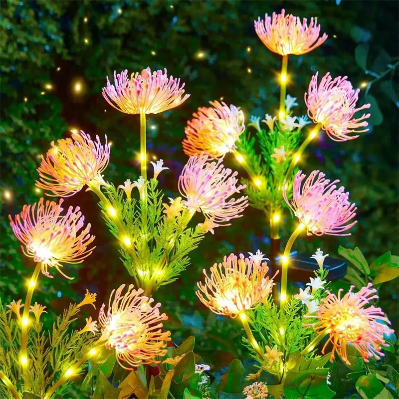 LED Solar Simulation Flower Lawn Lamp Fairy Eternal Flower Outdoor Patio Garden Ground Lights Wedding Holiday Home Decoration