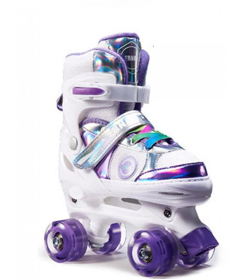 Patines de 4 ruedas de doble fila para niños, zapatos de patinaje en línea al aire libre, zapatos de entrenamiento de pista de hielo, tamaño ajustable