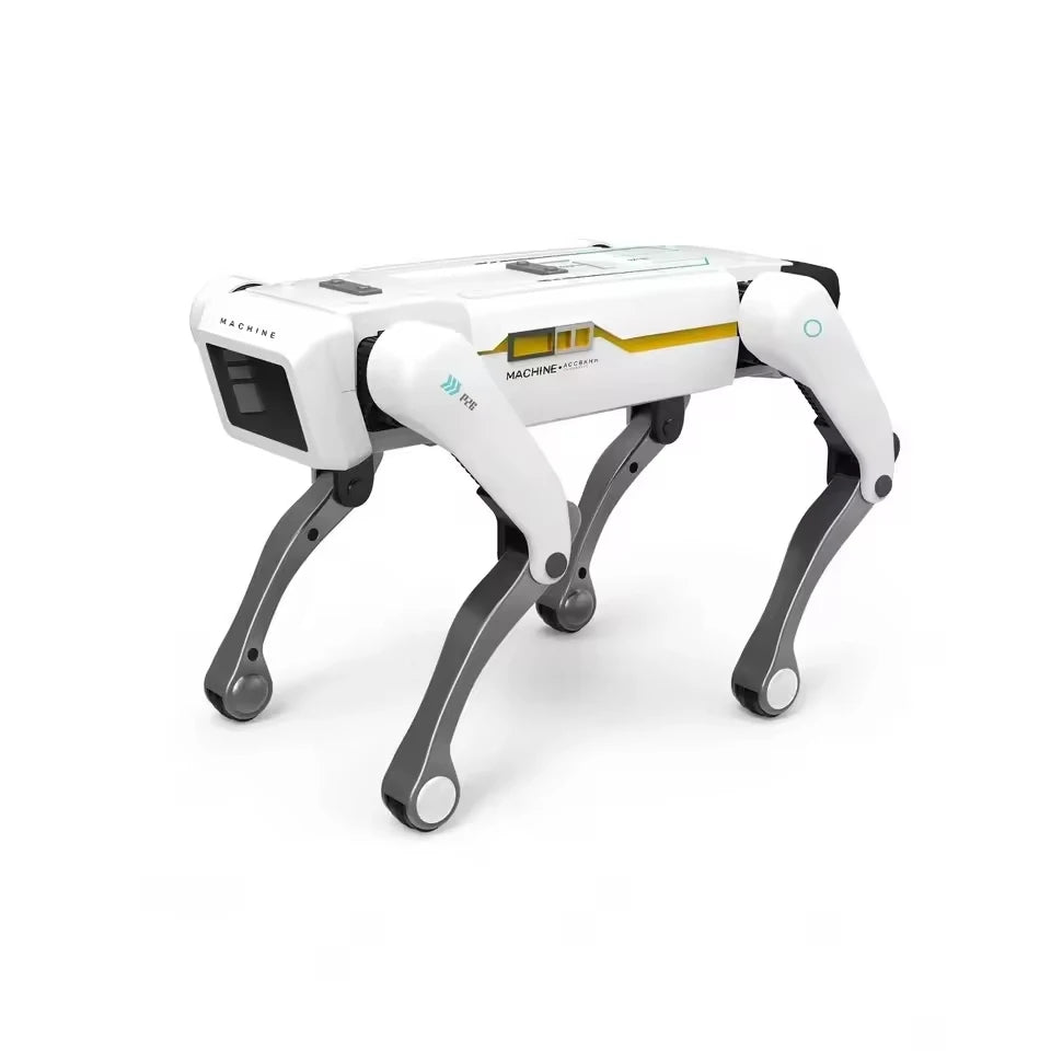 Perro robot a control remoto con clip de saludo, inteligencia artificial (IA), sistema dual, programación por aplicación y juguete robot de acrobacias