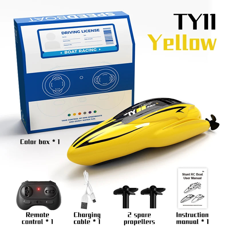 Lancha teledirigida de carreras por radiofrecuencia 2.4G, barco de acrobacias con rotación, modelo eléctrico de doble motor, juguete impermeable, regalo de cumpleaños para niños