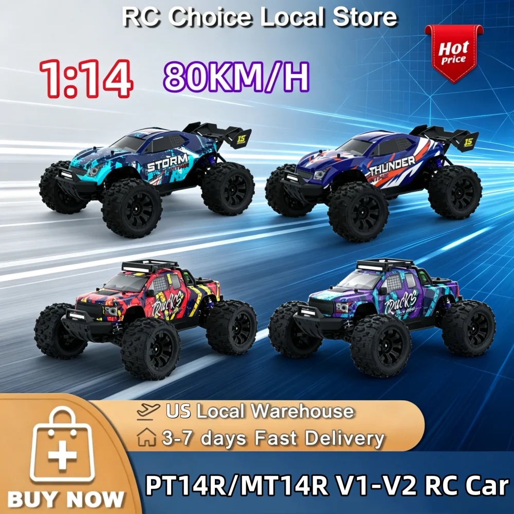 Set de camionetas RC 1:14 4WD con neumáticos todoterreno, de varios colores