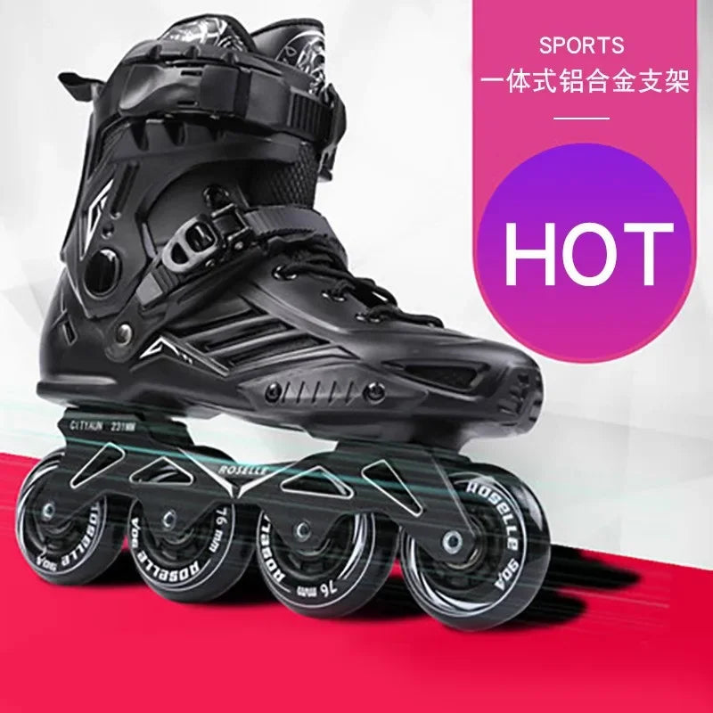 Patines en Línea Originales Roselle Talla 35 a 46, Patines Profesionales para Adultos y Niños, Zapatos de Patinaje sobre Ruedas, Slalom, Deslizamiento