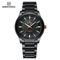 Nuevo estilo de reloj NAVIFORCE para hombre, de cuarzo, diseño sencillo, informal y ejecutivo, con correa de acero inoxidable, luminoso y resistente al agua 3ATM