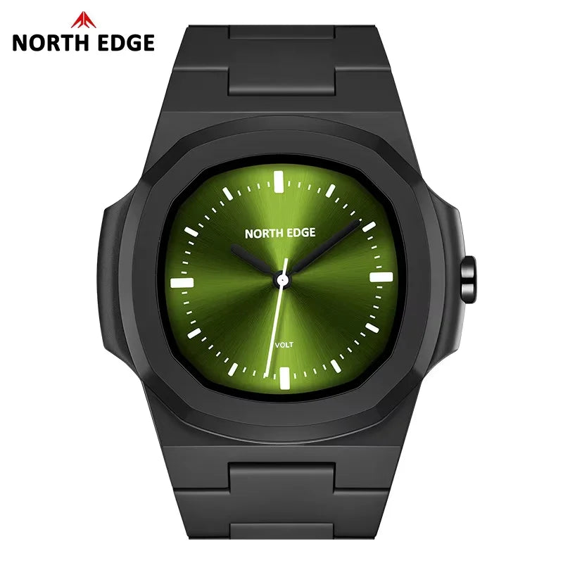 Reloj NORTH EDGE para hombre, nuevo modelo VOLT, reloj de cuarzo, moderno, caja de resina ligera, cuadrado, sumergible 50M, relojes para hombre, caja de regalo