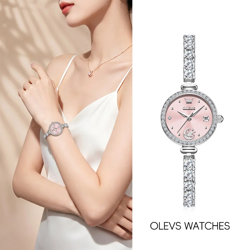 OLEVS 2998 Brand Original Authentic Watch for Woman Gift Box Bracelet Simple Quartz Women's Watch