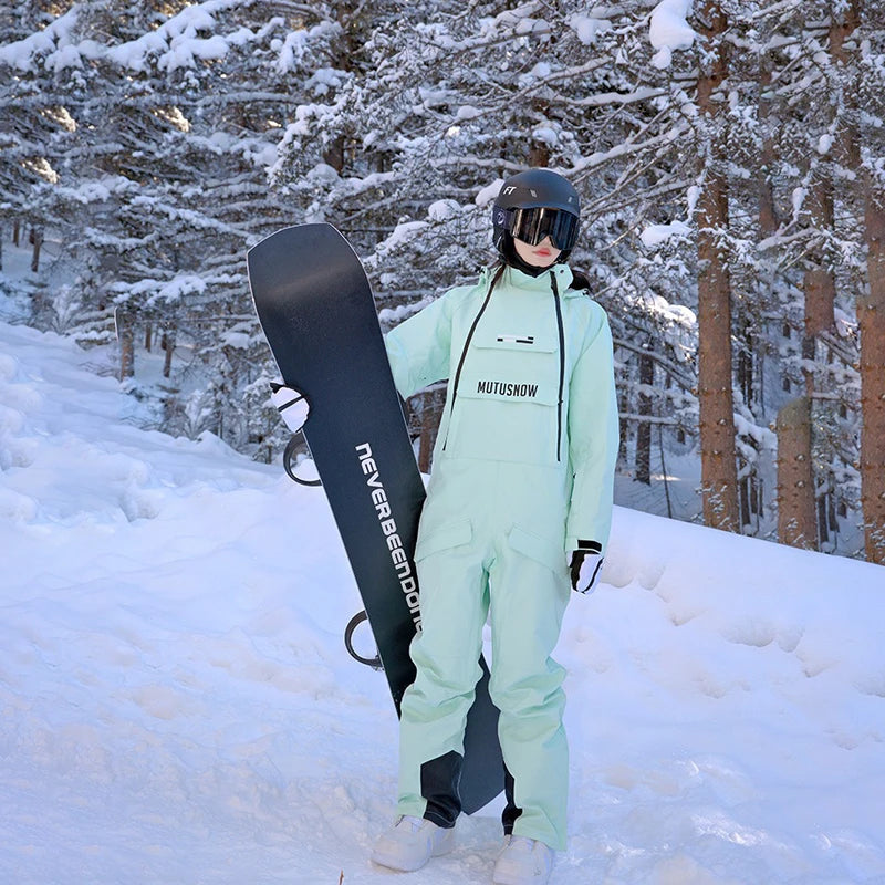 Trajes de Esquí de Una Pieza para Invierno, Overoles para Mujer, Chaqueta de Snowboard Nueva para Hombre, Conjunto de Esquí Cálido, Impermeable y Resistente al Viento