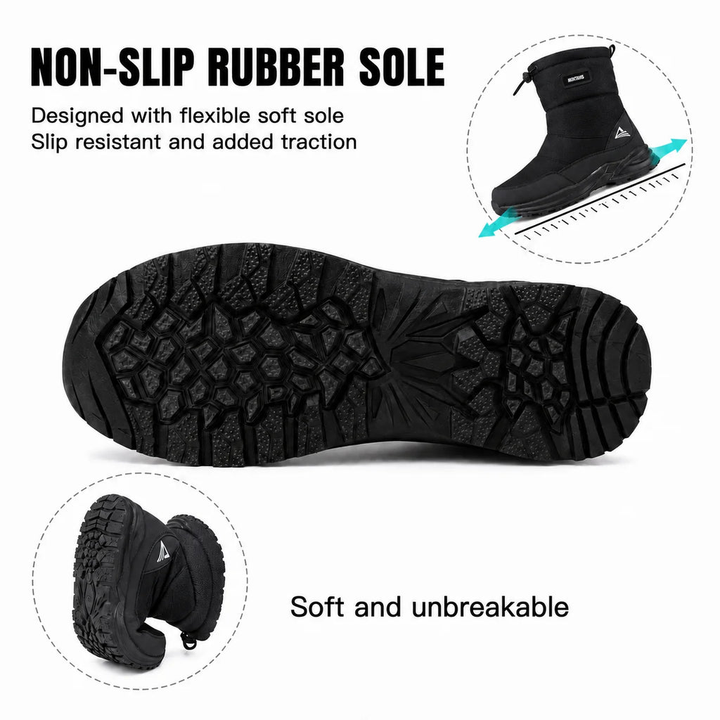 Botas de Nieve de Invierno para Mujer, Tallas Grandes, Cálidas, Forradas de Piel, Resistentes al Agua, Antideslizantes, con Cierre Lateral, Regalo de Navidad y Año Nuevo