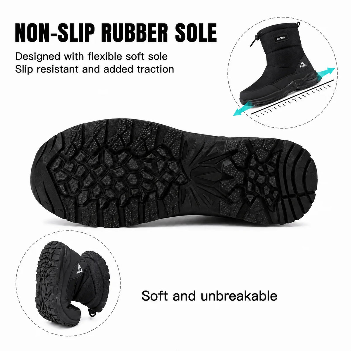 Botas de Nieve de Invierno para Mujer, Tallas Grandes, Cálidas, Forradas de Piel, Resistentes al Agua, Antideslizantes, con Cierre Lateral, Regalo de Navidad y Año Nuevo
