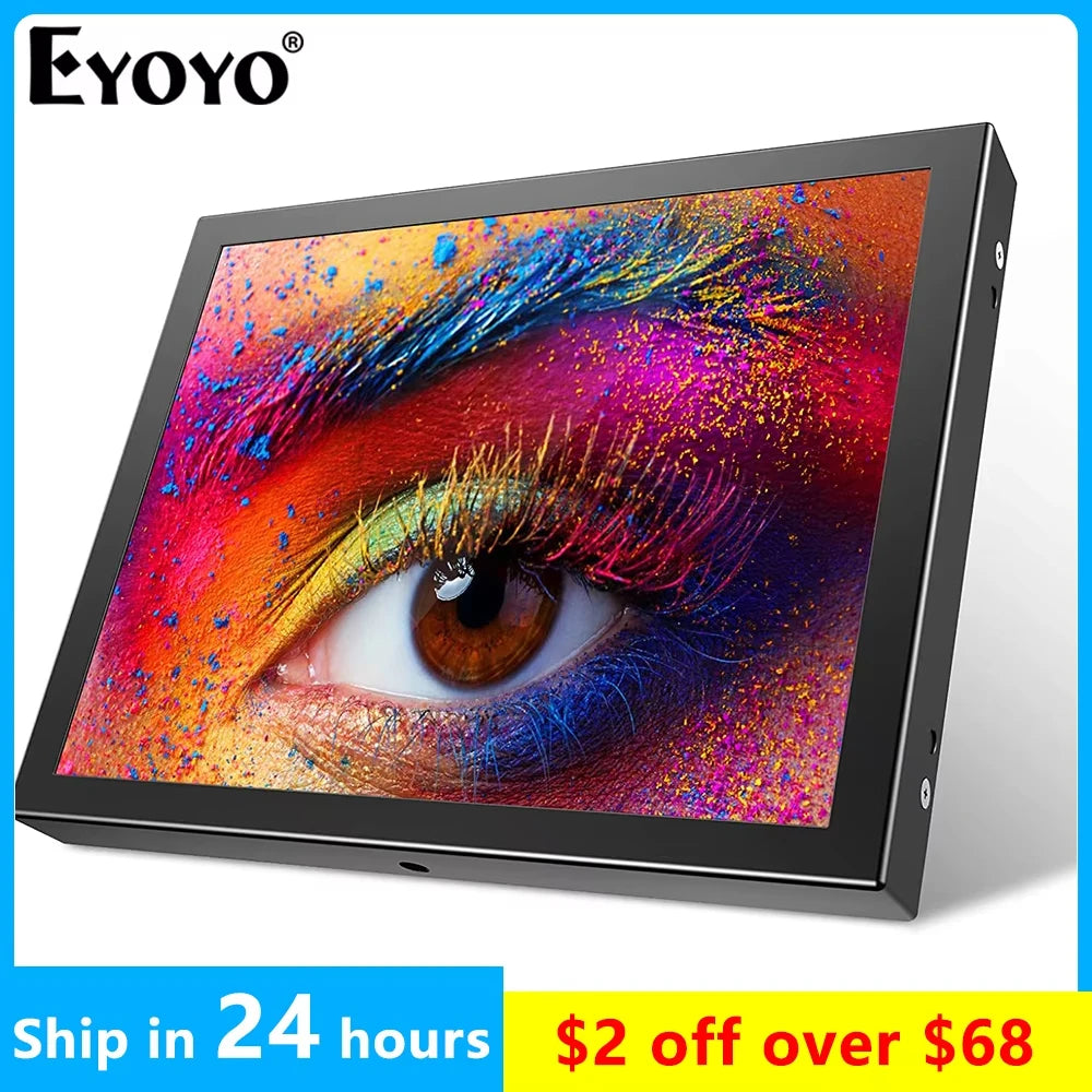Eyoyo-Mini Monitor pequeño de 8 ", resolución de 1024x768, vista trasera de coche, pantalla LCD TFT con entrada de vídeo HDMI/VGA/AV para PC, DVD, DVR, CCD