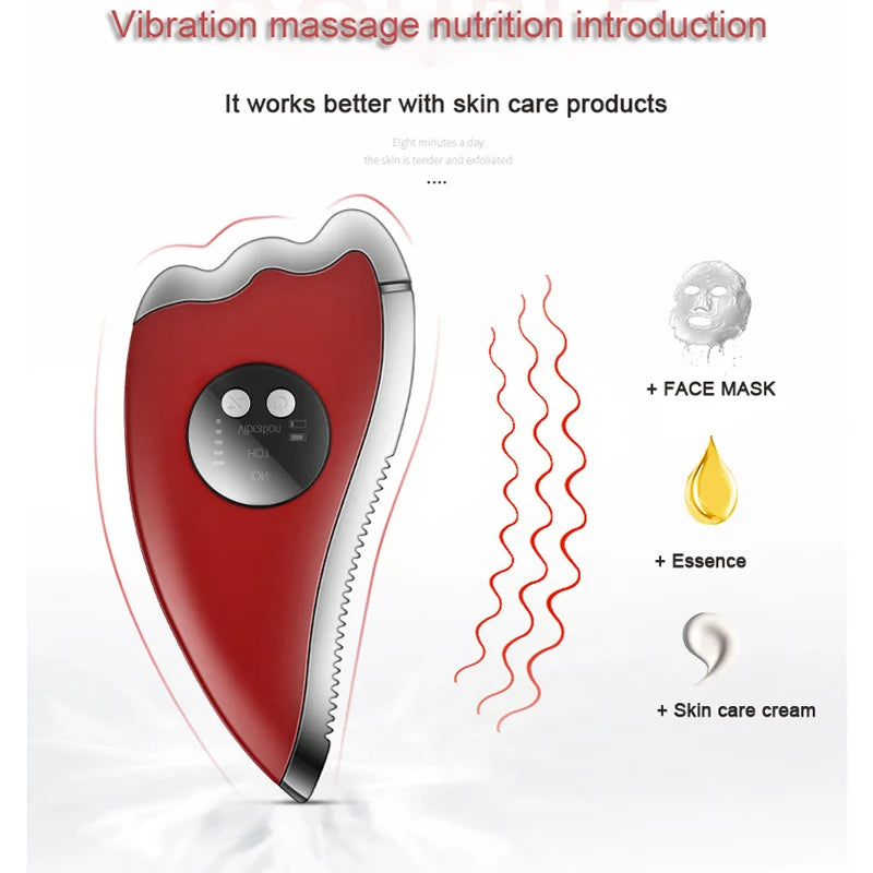 Tabla de Masaje Eléctrica Vibratoria para Lifting Facial y Cuello, Eliminación de Arrugas, Adelgazamiento Facial y Cepillo Meridiano
