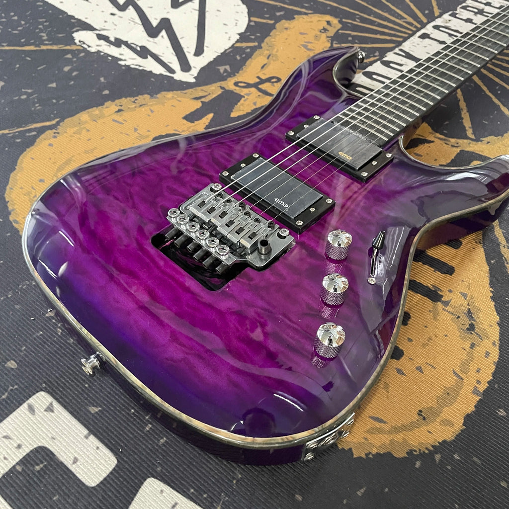 Guitarra eléctrica morada de 6 cuerdas, guitarra con herrajes blancos, guitarra de caoba, diapasón de palisandro