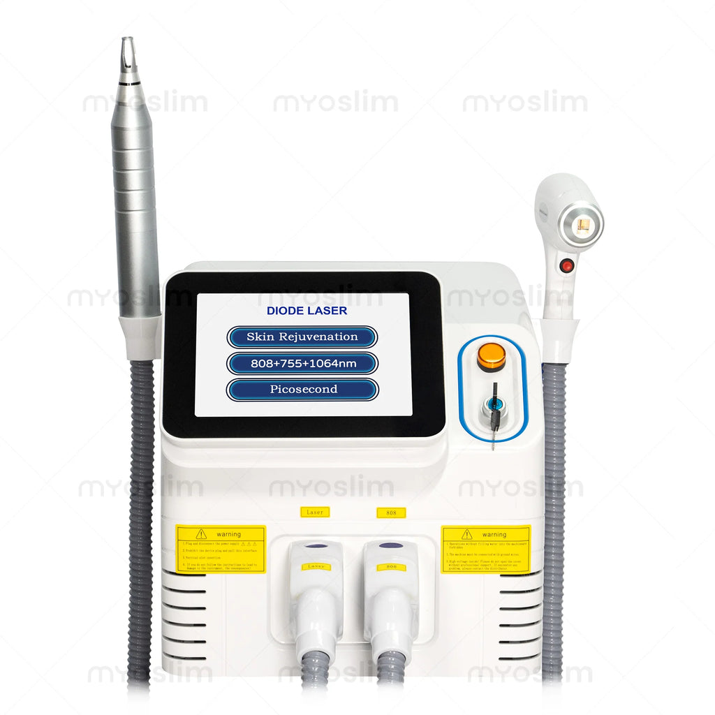 Máquina de Picosegundos de Diodo 2 en 1 - 808nm 755nm 1064nm para Depilación Permanente, Eliminación de Tatuajes y Rejuvenecimiento de la Piel