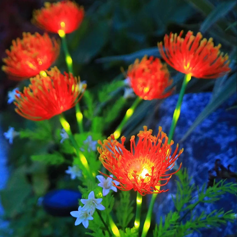 LED Solar Simulation Flower Lawn Lamp Fairy Eternal Flower Outdoor Patio Garden Ground Lights Wedding Holiday Home Decoration
