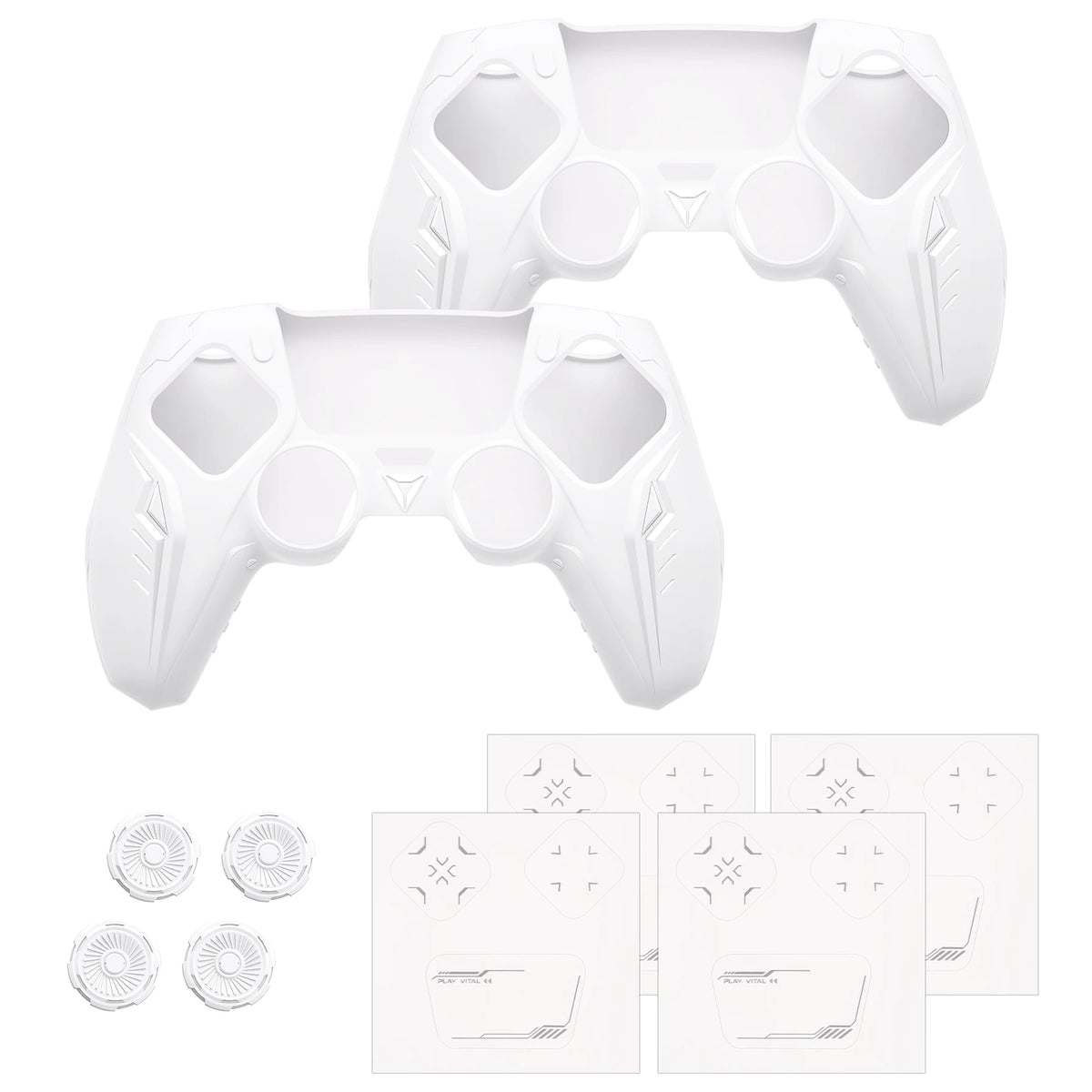 Funda de silicona PlayVital para mando de PS5 - Cubierta con diseño CyberMech futurista compatible con la base de carga oficial de PS5