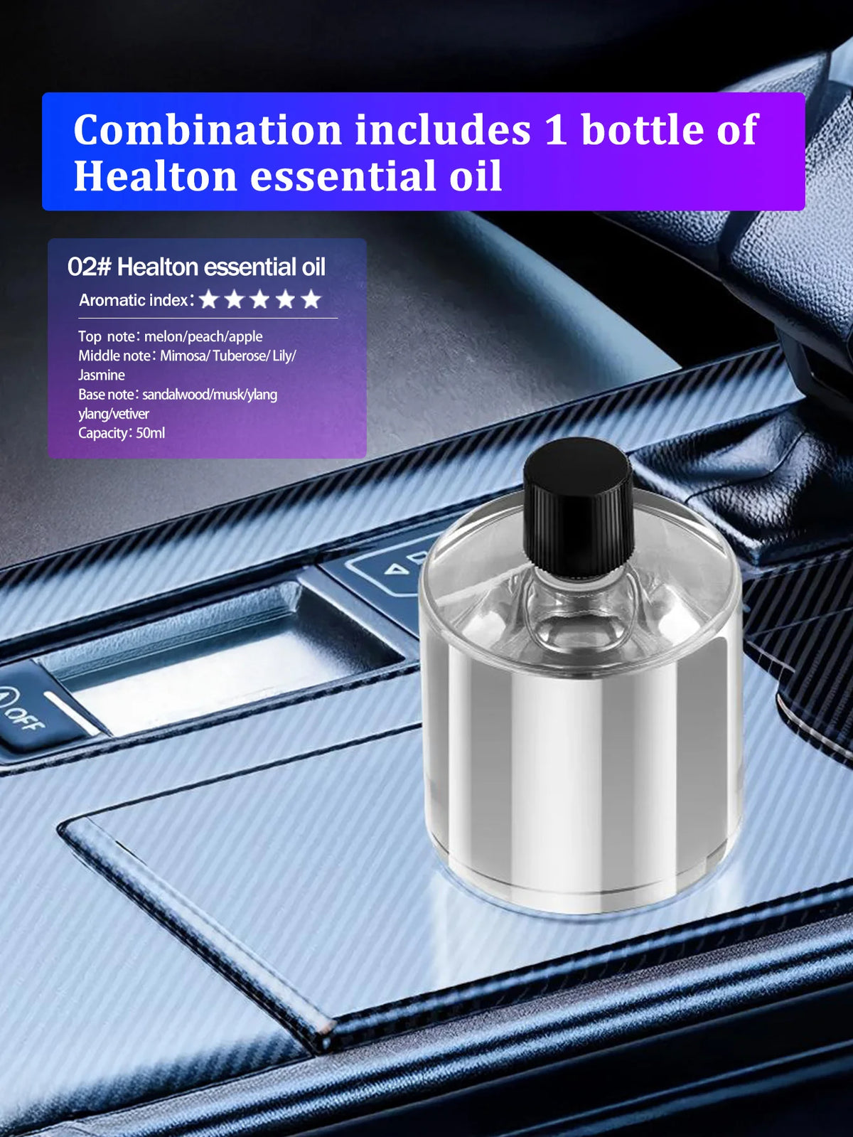 Difusor de aroma de coche recargable, aceite esencial aromático, luces coloridas, luces románticas de cielo estrellado, regalo de dormitorio