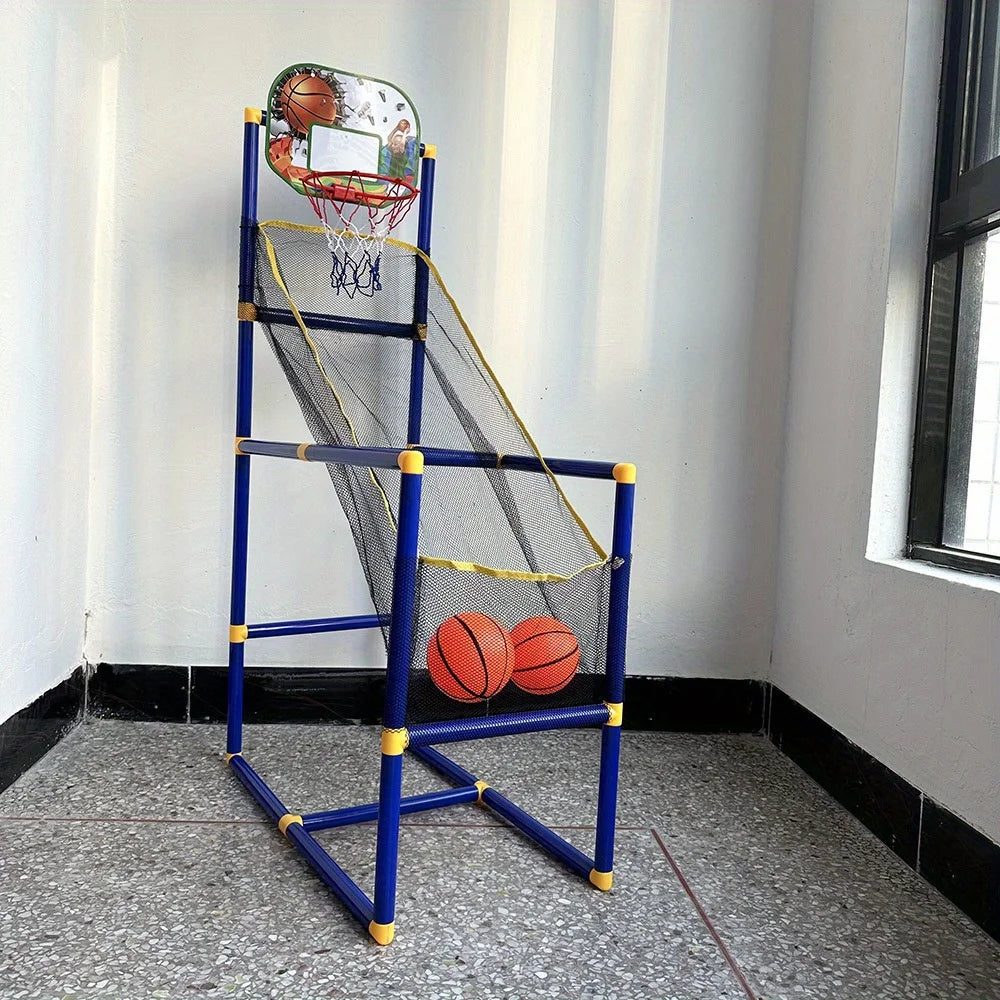 Divertido juego de baloncesto arcade: configuración doble para interiores/exteriores, fácil de montar con bomba y pelotas, regalo ideal para cumpleaños y festividades
