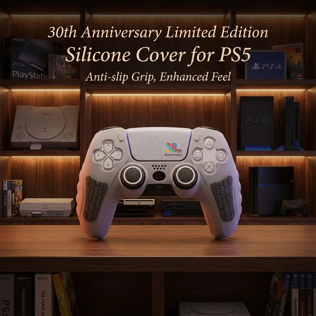 Funda de silicona para control de PS5 de edición limitada, 30.º aniversario, con adhesivo para panel táctil, accesorio de carcasa para control de PlayStation 5