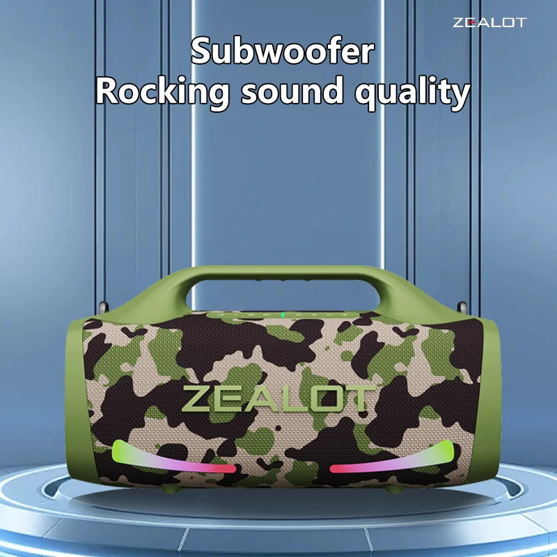 Altavoz inalámbrico Zealot S79 de 100W, altavoz con subwoofer portátil, calidad de sonido Hi-Fi, emparejamiento dual, carga rápida, 24000mAh.