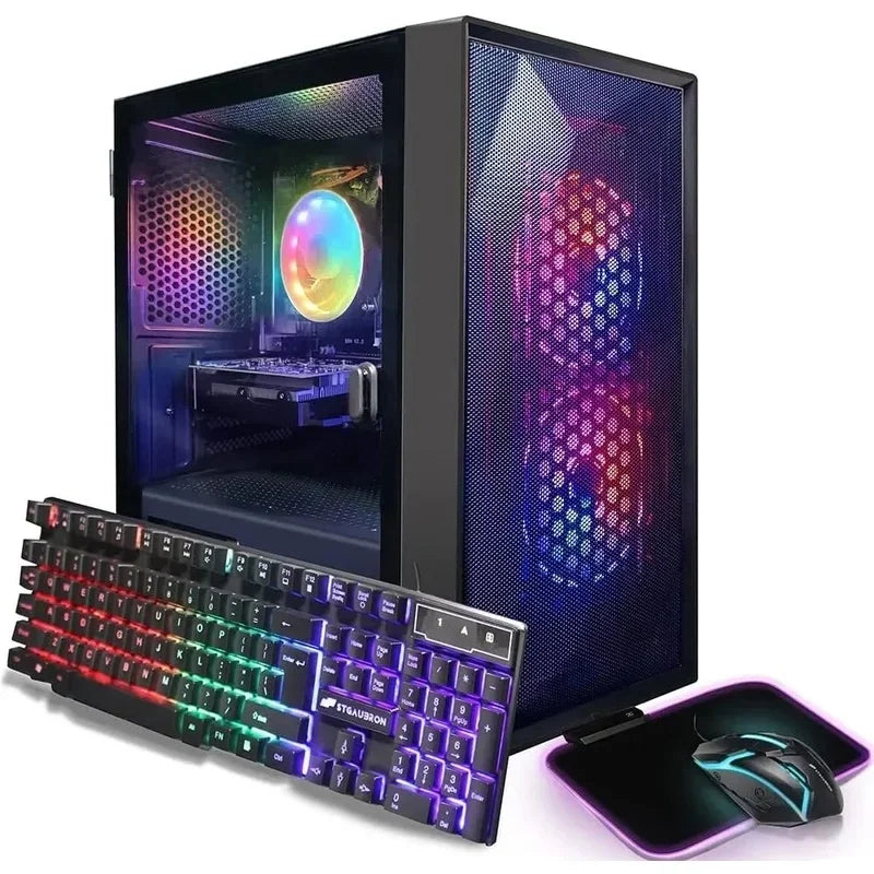 Popular.PC de escritorio para juegos prefabricado, AMD Radeon RX 550 4G GDDR5, Core I5 3.3Ghz hasta 3.7Ghz, 16G Ram, WiFi, BT 5.0, RGB Mo