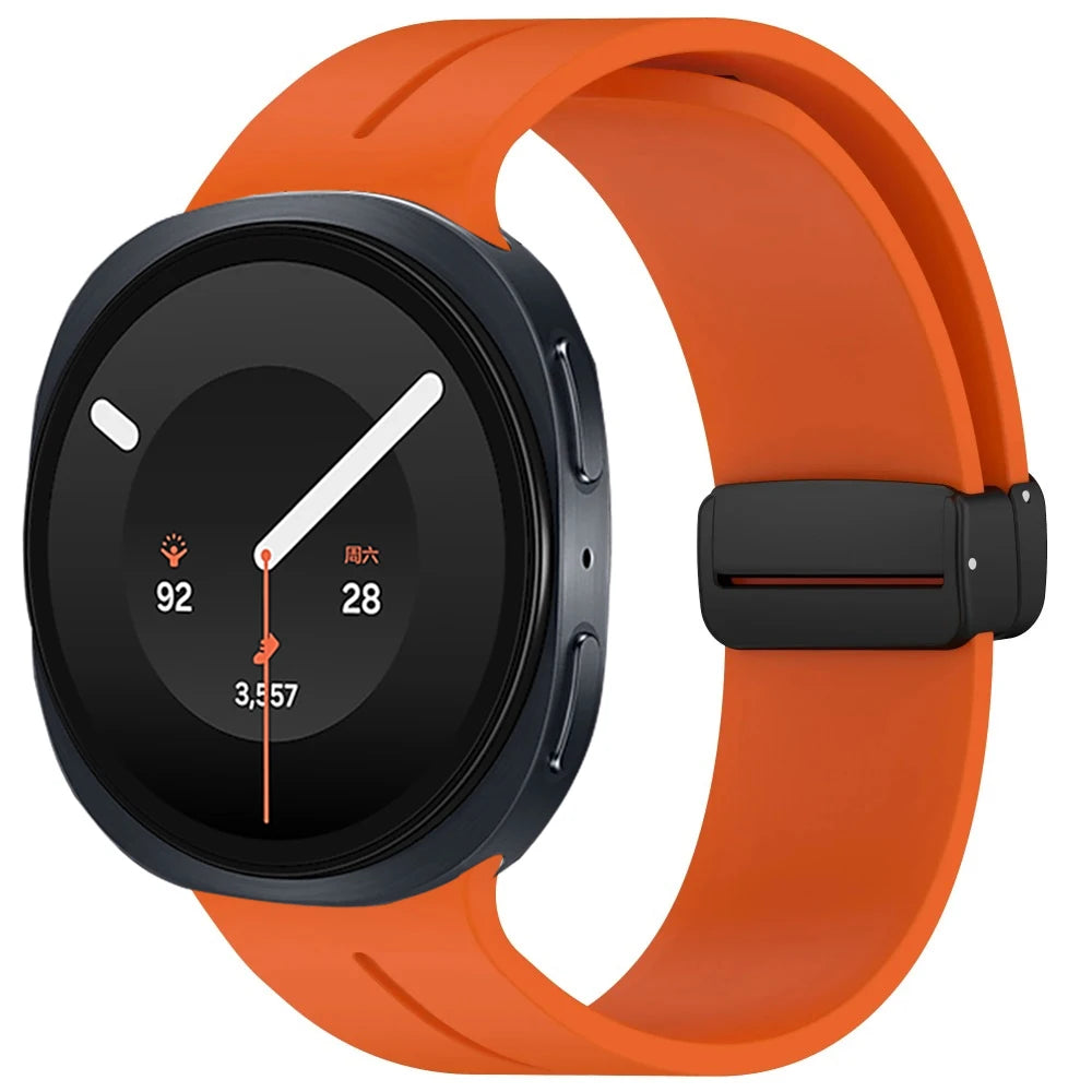 Correa de silicona suave para Samsung Galaxy Watch 9/8 40/44mm con hebilla magnética, banda transpirable para Galaxy Watch 8 Classic 46mm