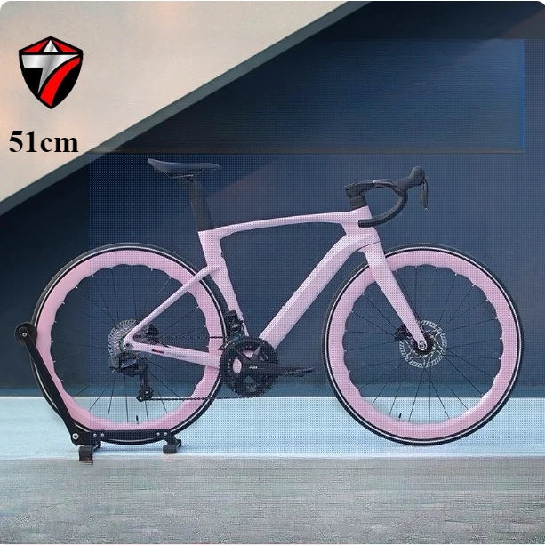 Bicicleta de carretera de fibra de carbono TWITTER T800, enlace Bluetooth, cambio electrónico de 24 velocidades, frenos de disco hidráulicos, bicicleta de carreras aerodinámica