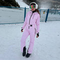 Mono de esquí de moda para mujer, con capucha, cierre de cremallera, mangas largas, corte holgado, elegante, novedad otoño invierno 2026, ropa de nieve para exteriores.