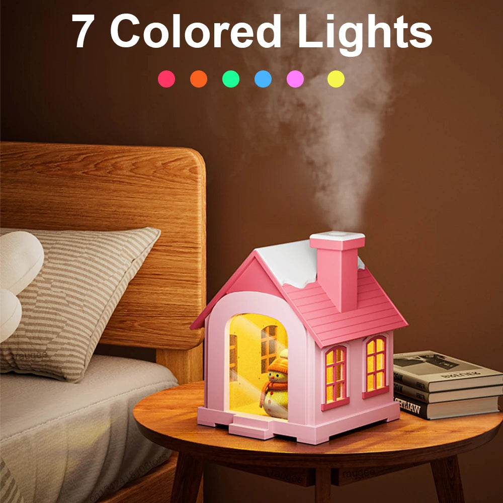Humidificador de aire de 500ml, humidificador pequeño para el hogar, generador de niebla, humidificador USB de escritorio de gran capacidad con luz LED para dormitorio y oficina