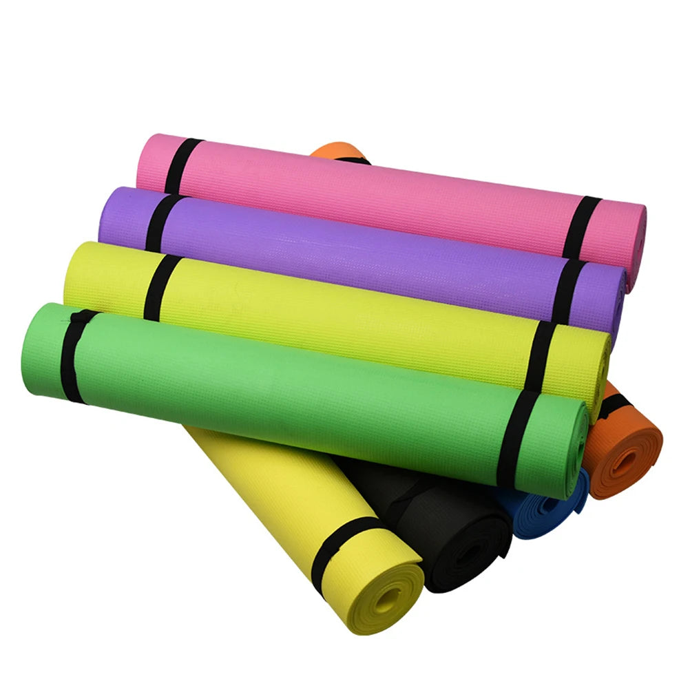 Esterilla de yoga EVA de 4 mm, esterilla de fitness antideslizante, esterilla delgada para yoga, esterilla para ejercicios en casa, gimnasio y pilates, esterilla de fitness.