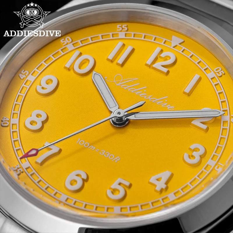 Reloj de pulsera de cuarzo de lujo ADDIESDIVE, resistente al agua, luminoso BGW9, reloj para hombre con cristal de zafiro, estilo casual, modelo AD2521 de acero inoxidable