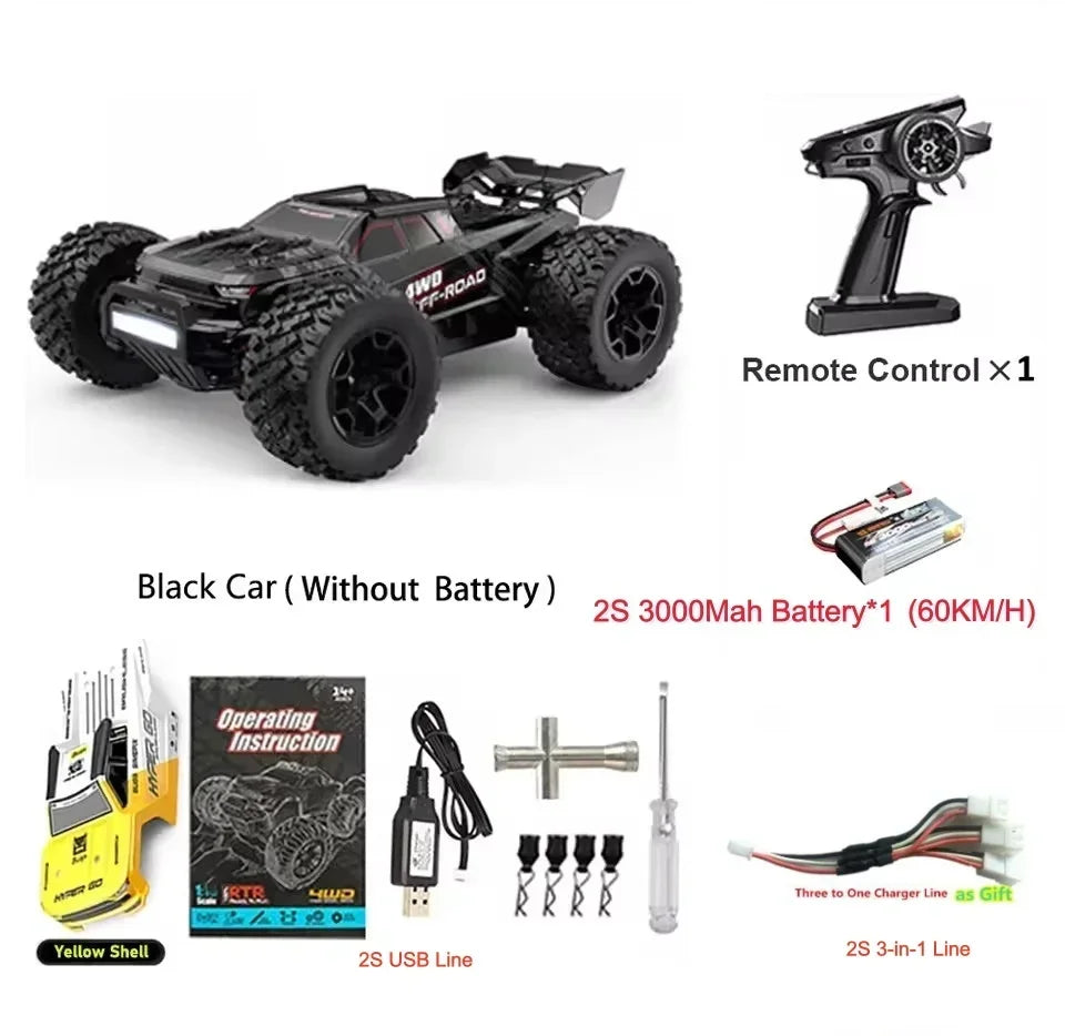 Coche de carreras RC sin escobillas de 90 km/h, coche de carreras RC de alta velocidad 1/14 4WD, vehículo de derrape, coche a control remoto, camión todoterreno